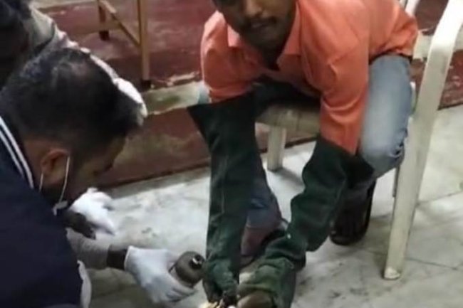 बिजली करंट से झुलसा बंदर का बच्चा,इलाज शुरू