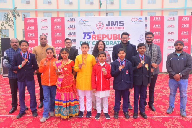 जेएमएस वर्ल्ड स्कूल में मनाया गया गणतंत्र दिवस