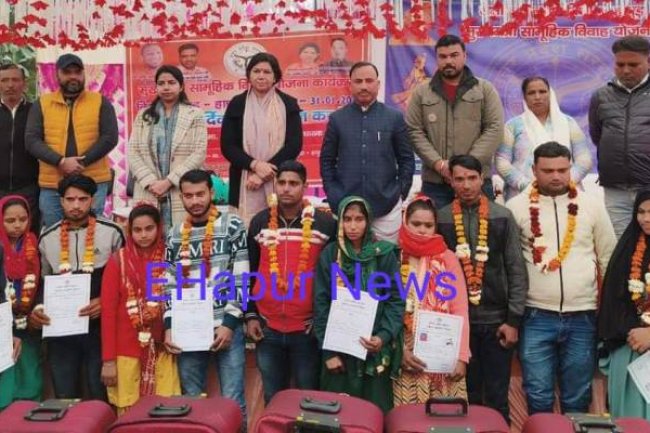 सामूहिक विवाह समारोह में आशीर्वाद देने पहुंचे विधायक