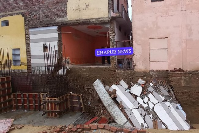 चंडी मंदिर में संचालित पाठशाला की कक्षा की दीवार गिरी, जिम्मेदार कौन?