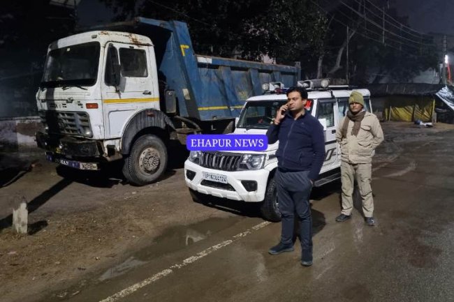 गढ़ एसडीएम ने अवैध खनन कर रहे डंपर को सीज़ कराया