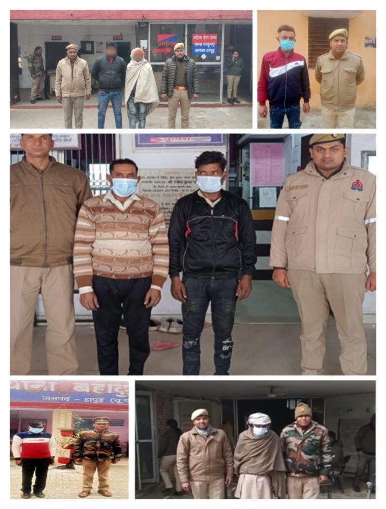 सात वारंटियों को पुलिस ने दबोचा